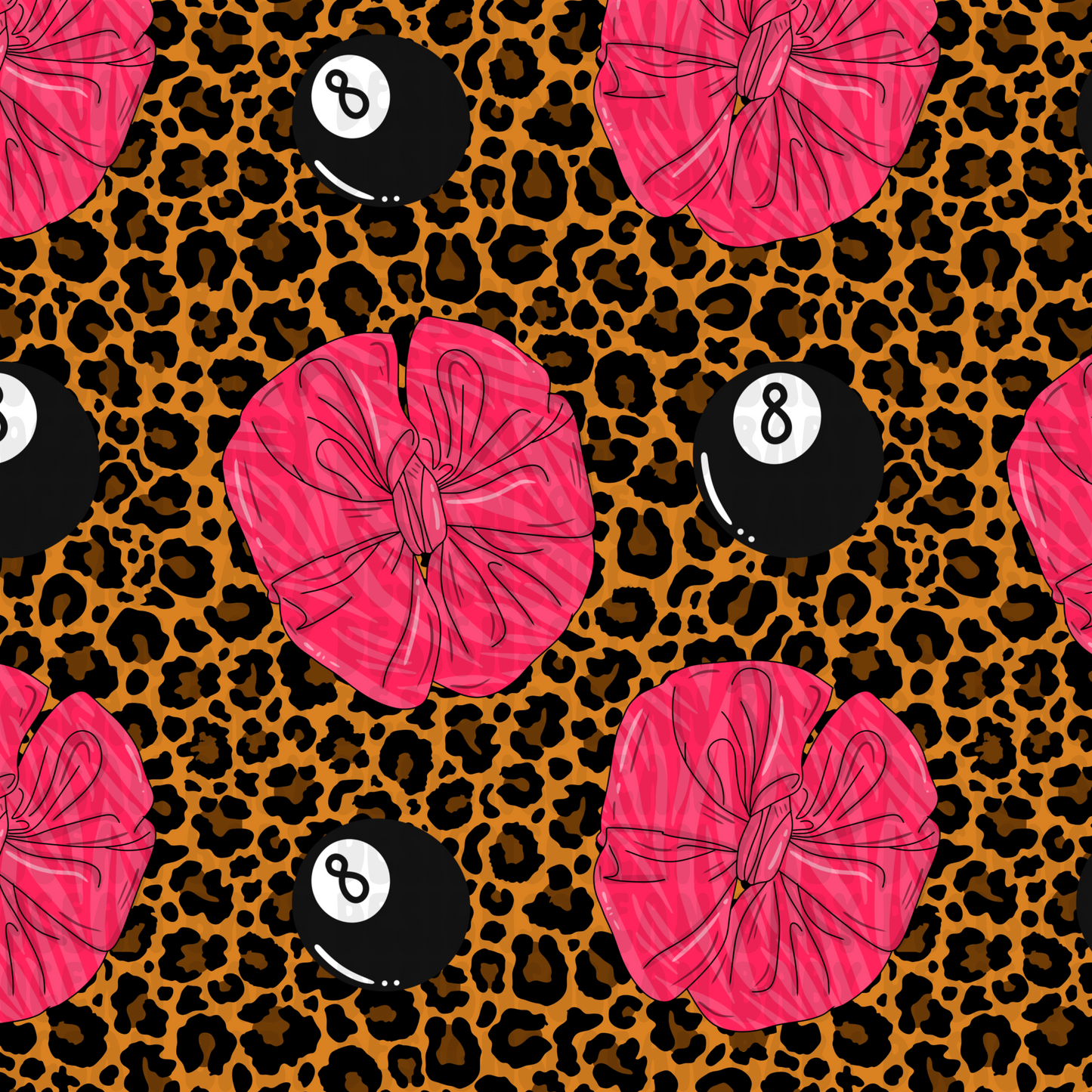 8 ball zebra bows