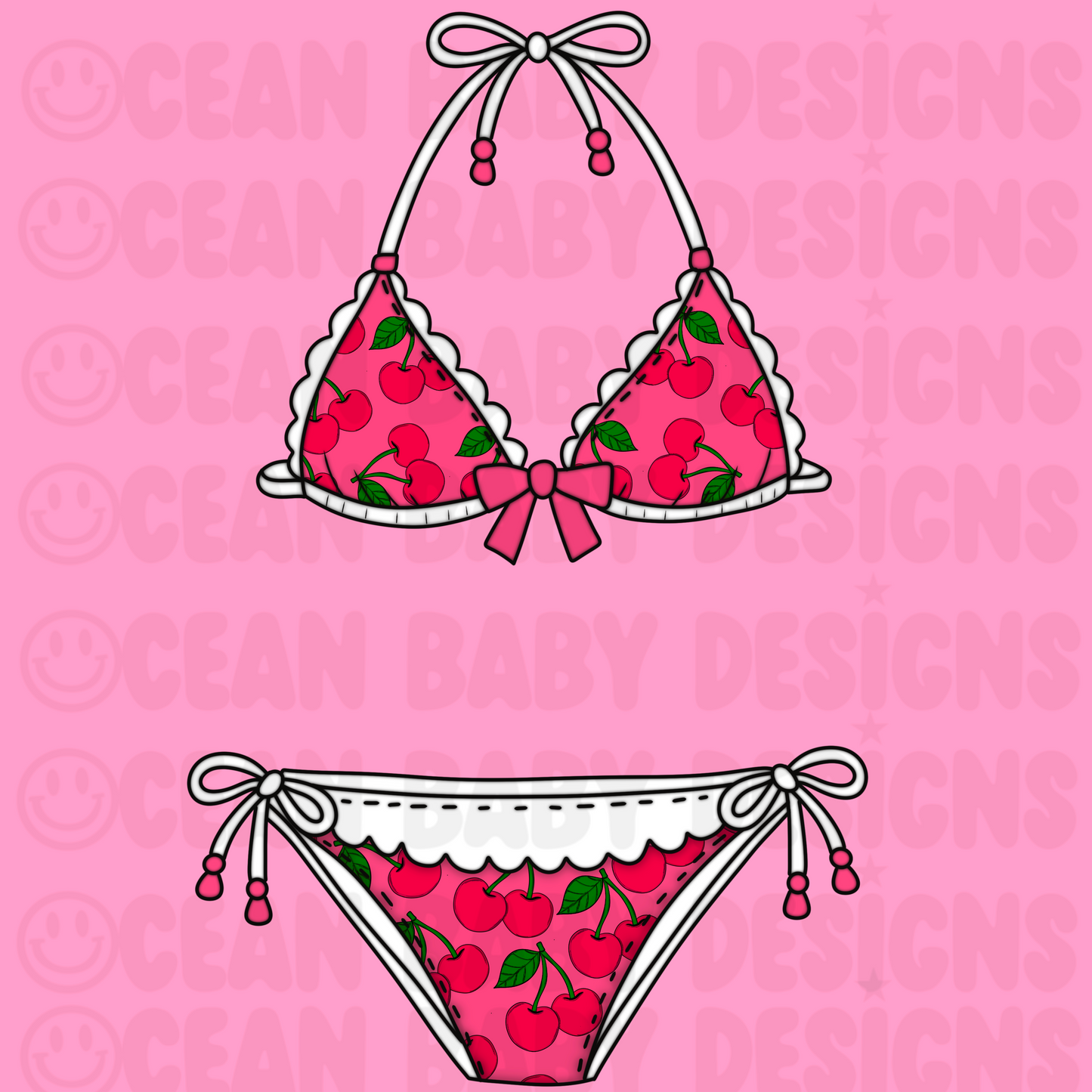 Pink cherry swim PNG