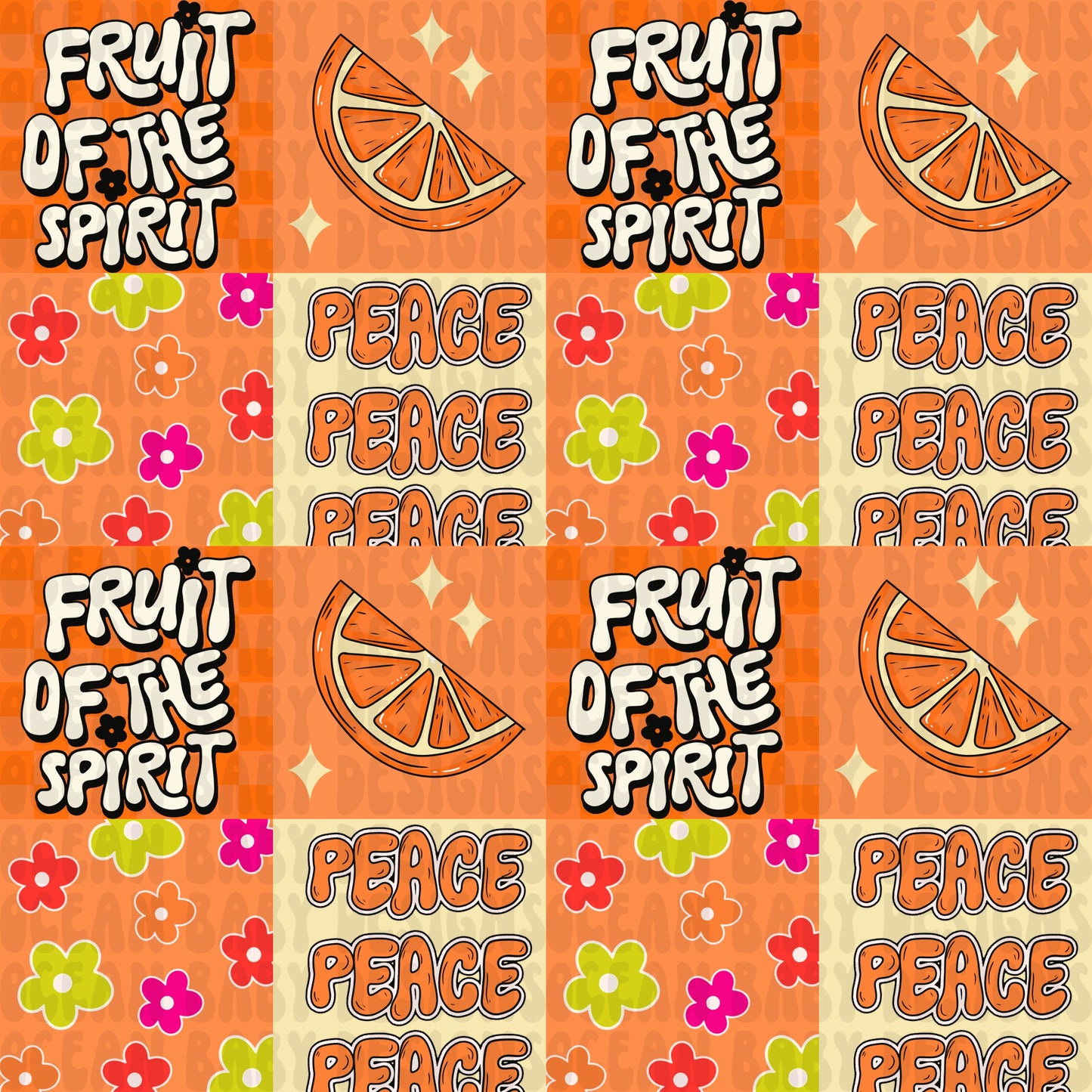 Fruit of the spirit orange checkered
