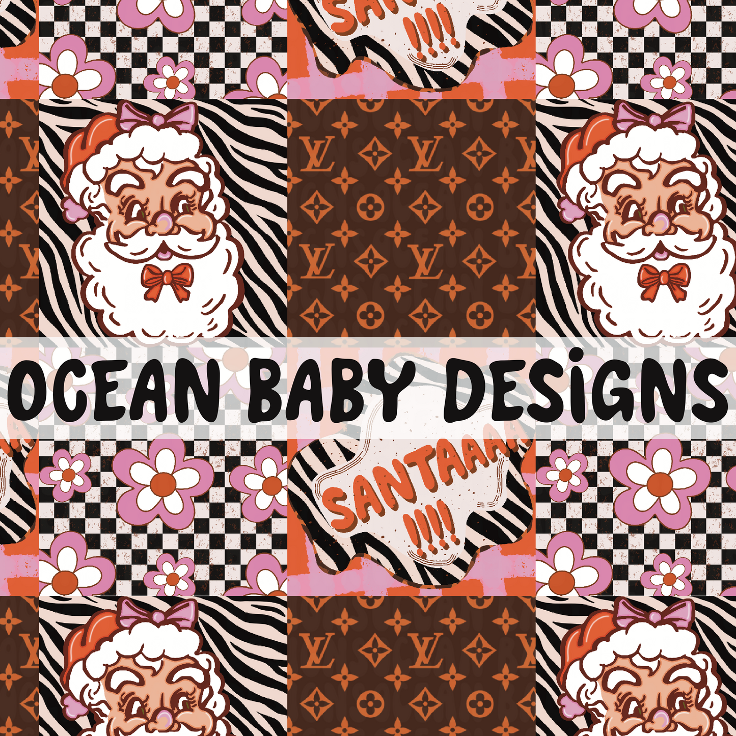 Santa checkered mashup
