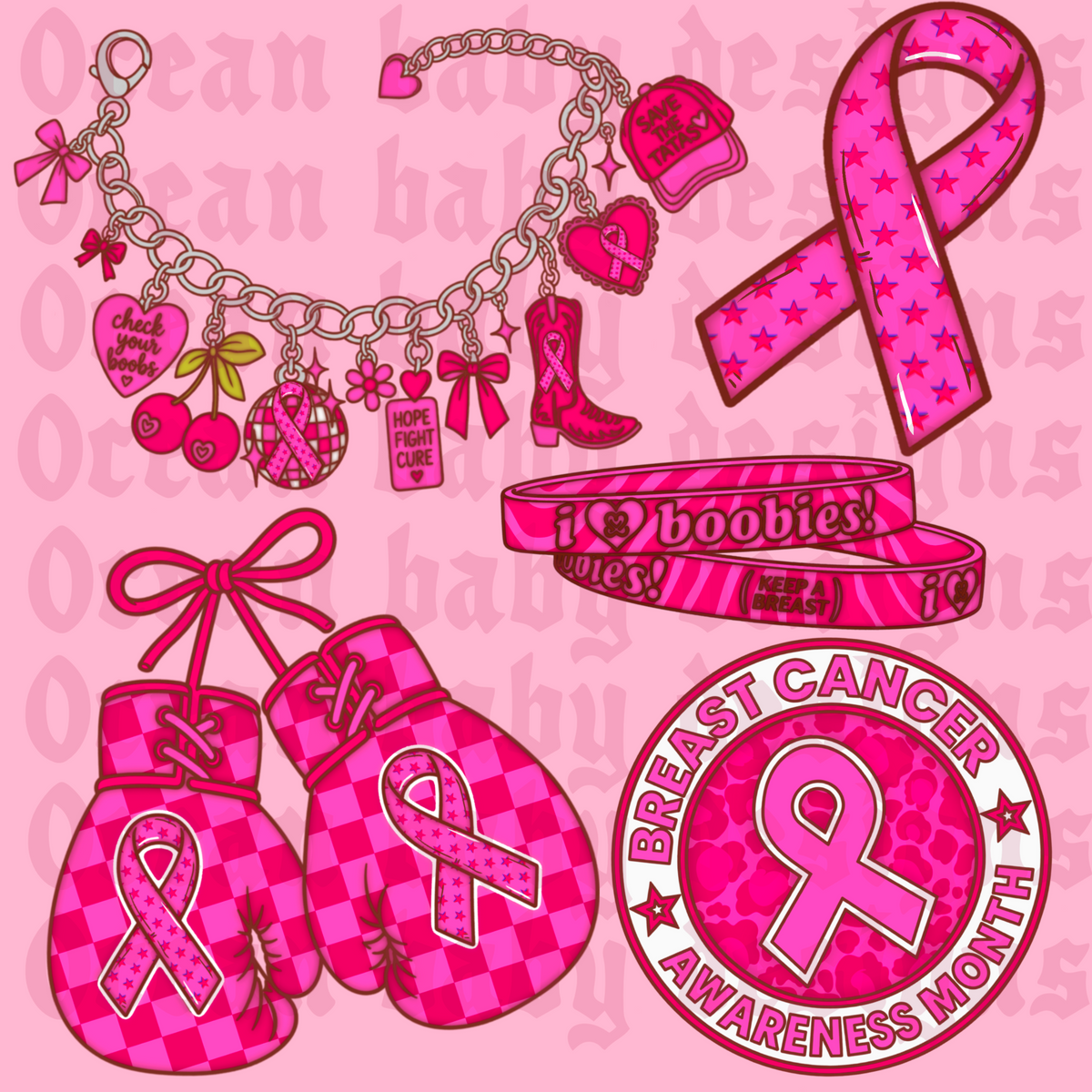 I ❤️ boobies clipart bundle