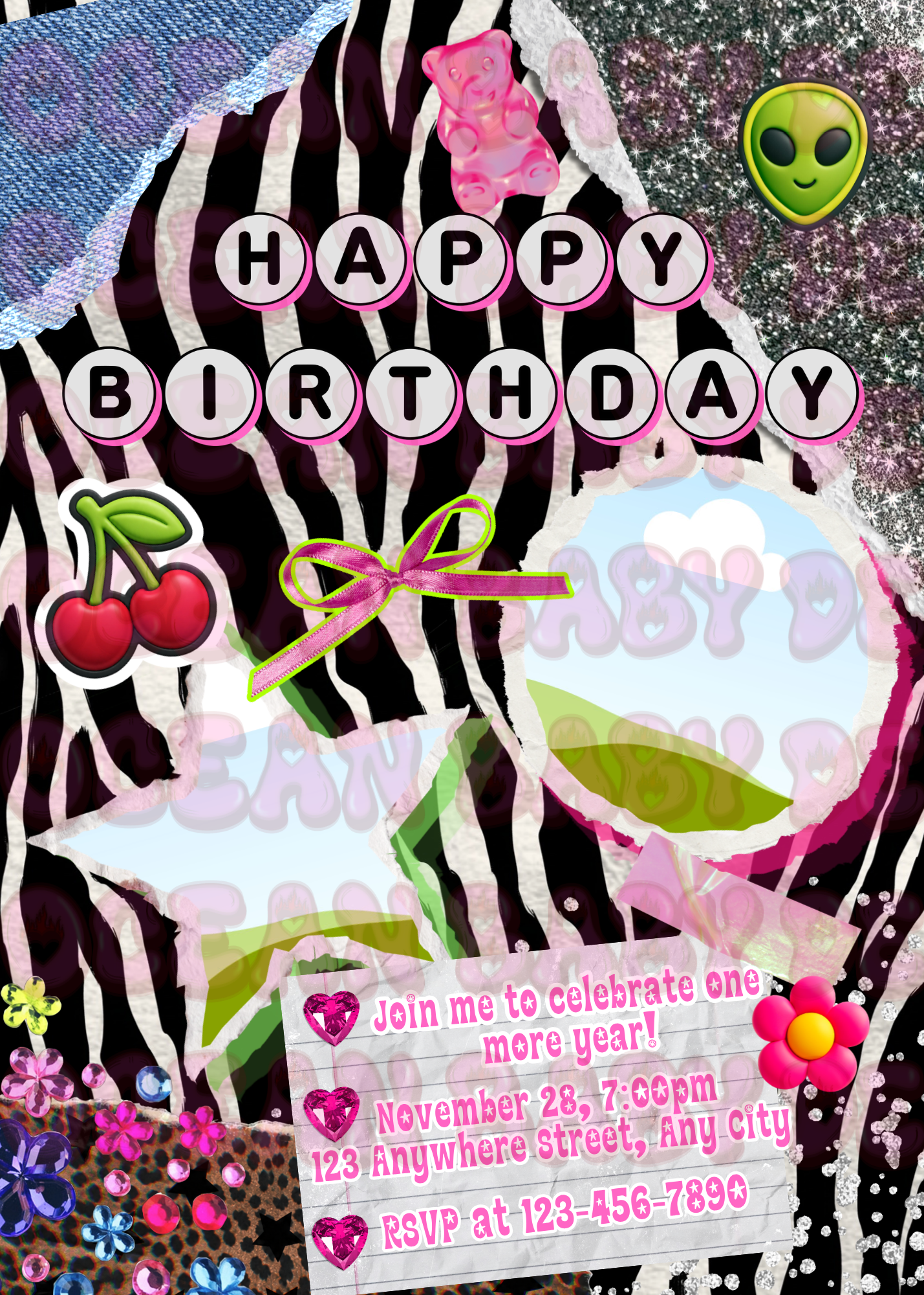 Canva Birthday invite template