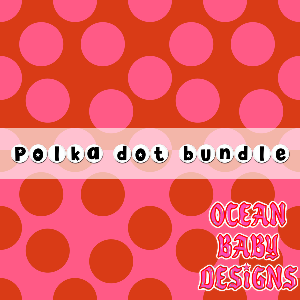 Polka dot bundle pink and orange