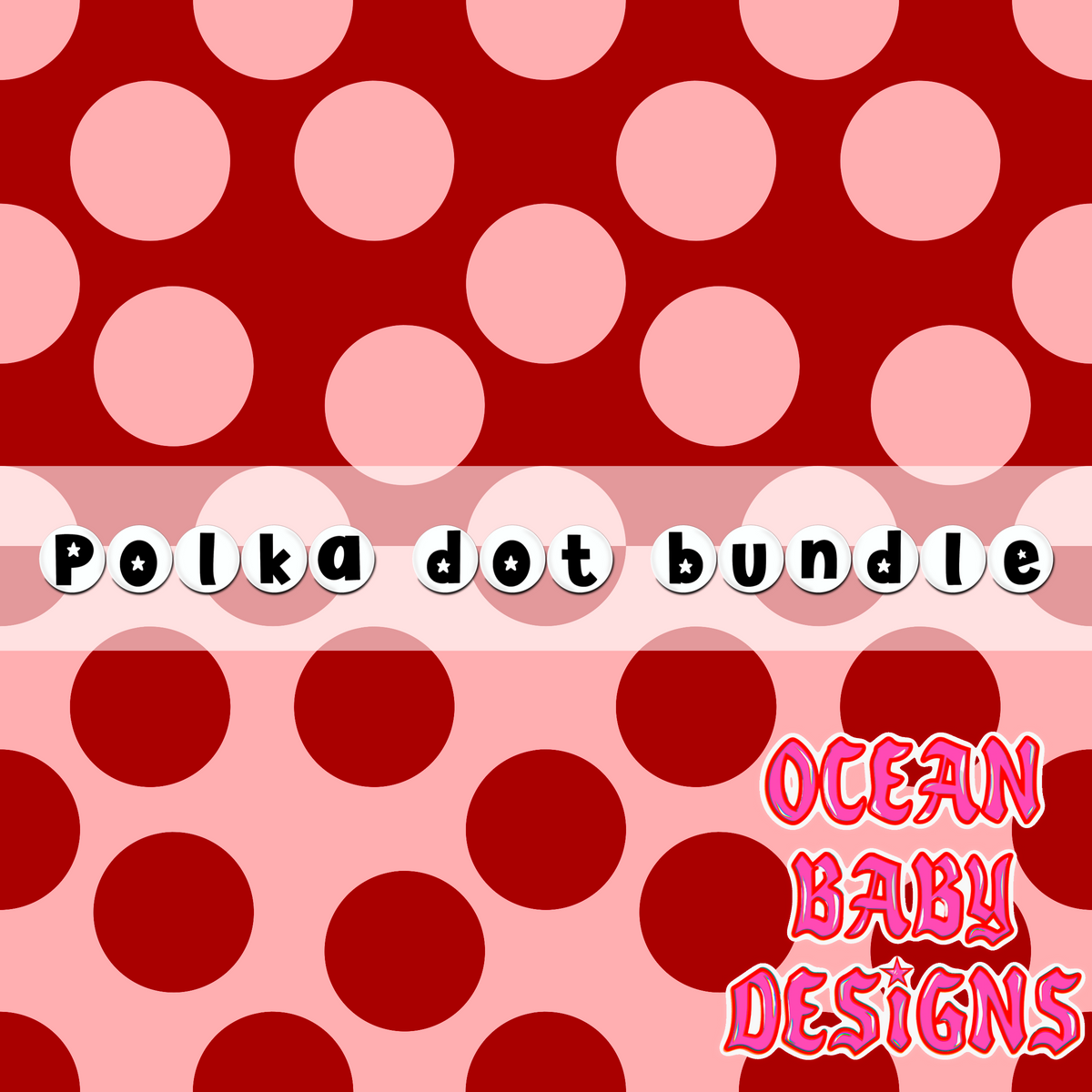 Polka dot bundle red and pink