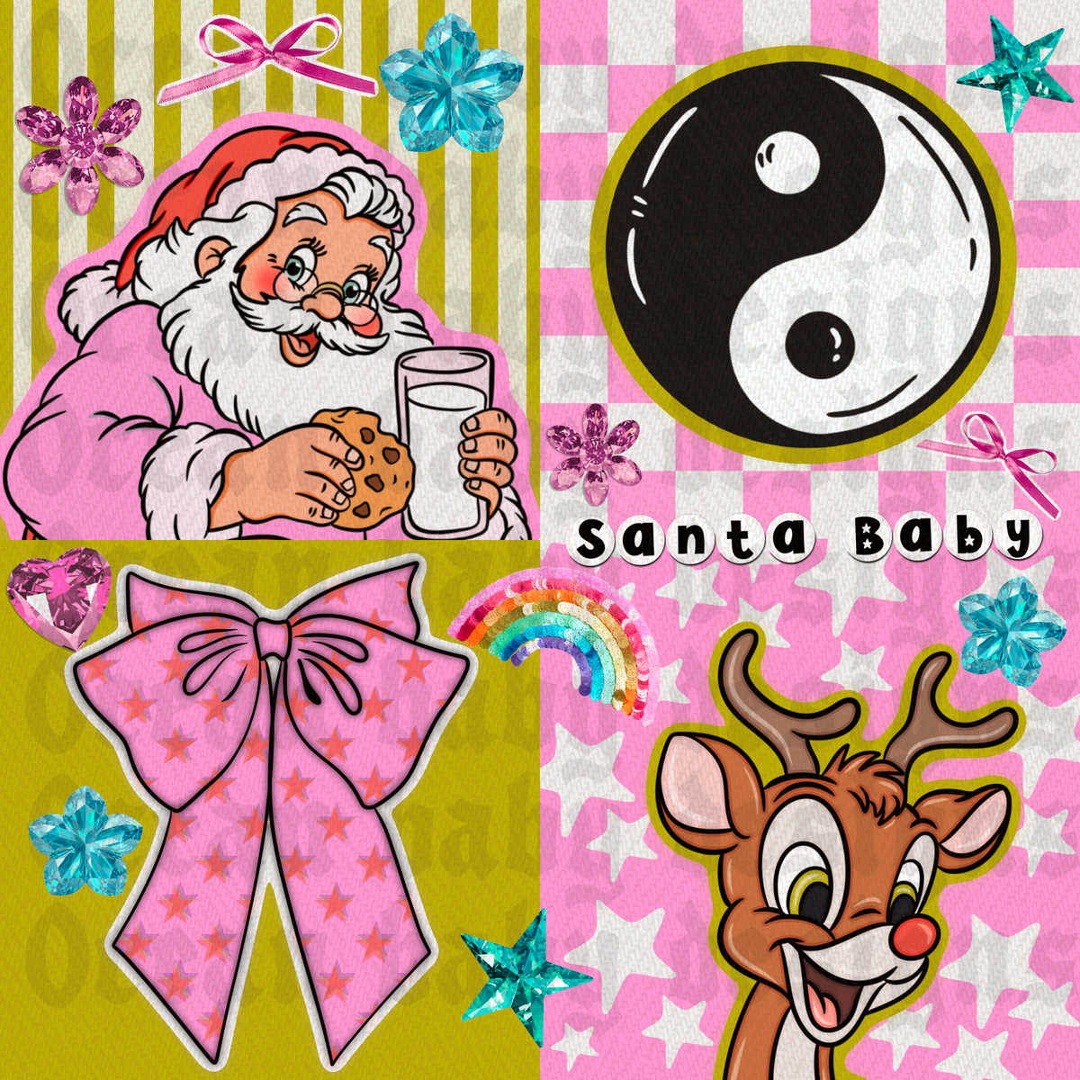 Santa baby checkered