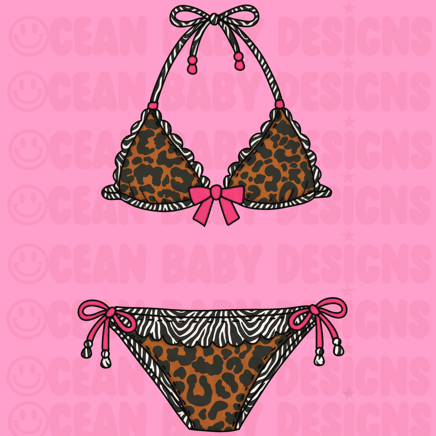 Leopard zebra swim PNG