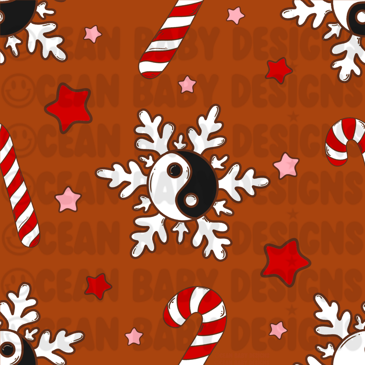 Yin yang snowflakes