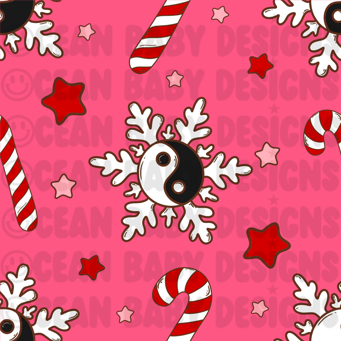 Yin yang snowflakes