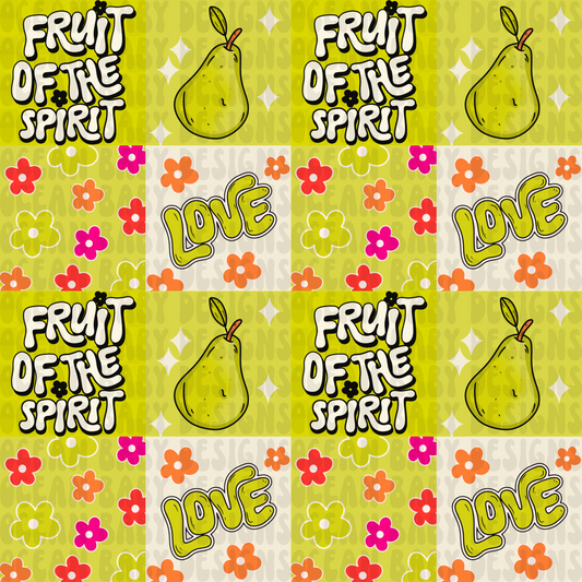 Fruit of the spirit green checkered