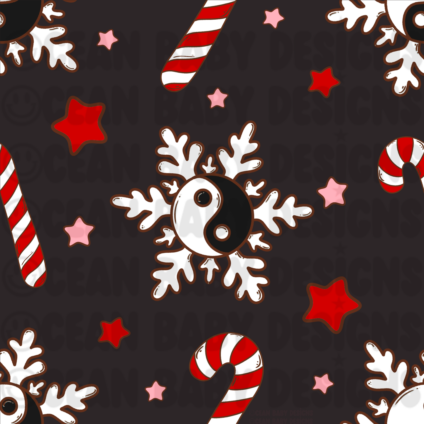 Yin yang snowflakes