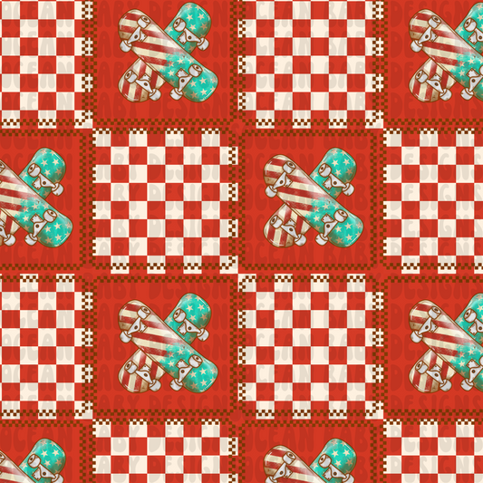 USA skateboard checkers