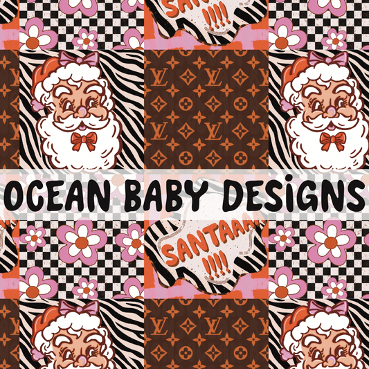 Santa checkered mashup