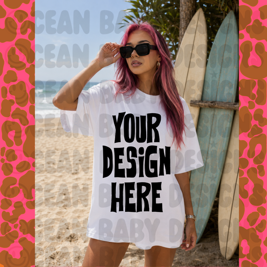 Beachy tee mockup