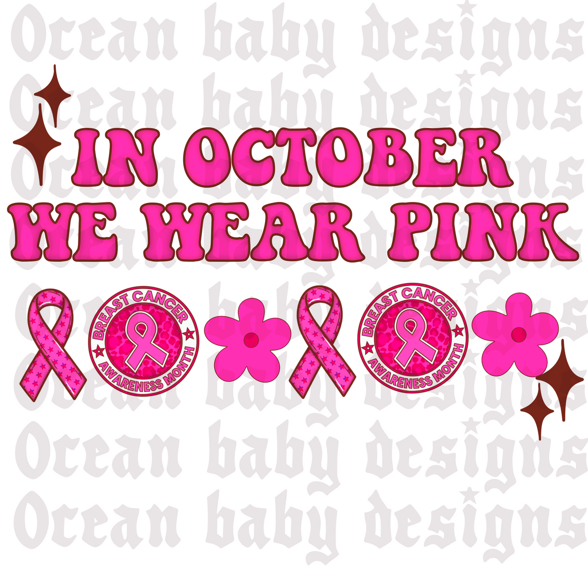In October we wear pink Png