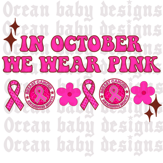 In October we wear pink Png