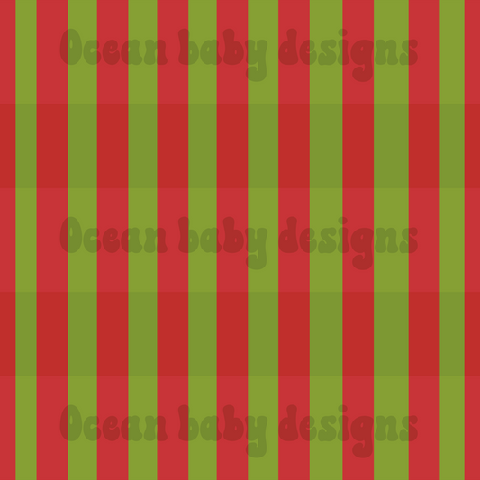 Coordinating stripes GREENJesus ornaments