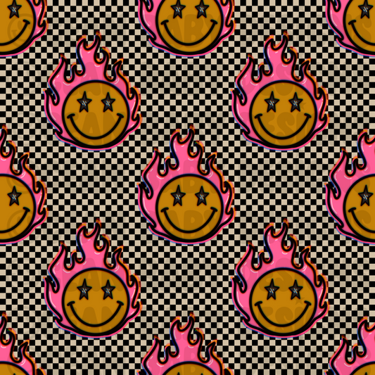 Smiley star checkered
