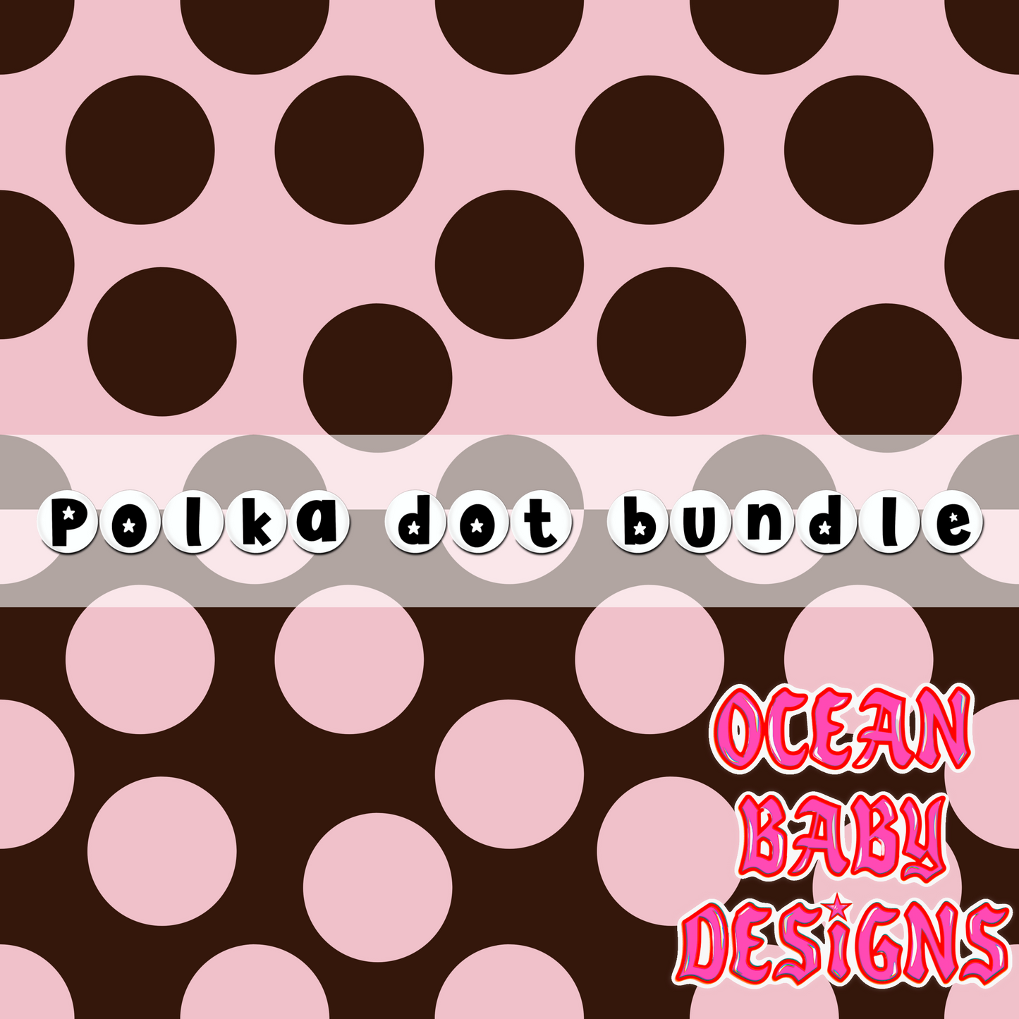 Polka dot bundle brown and pink