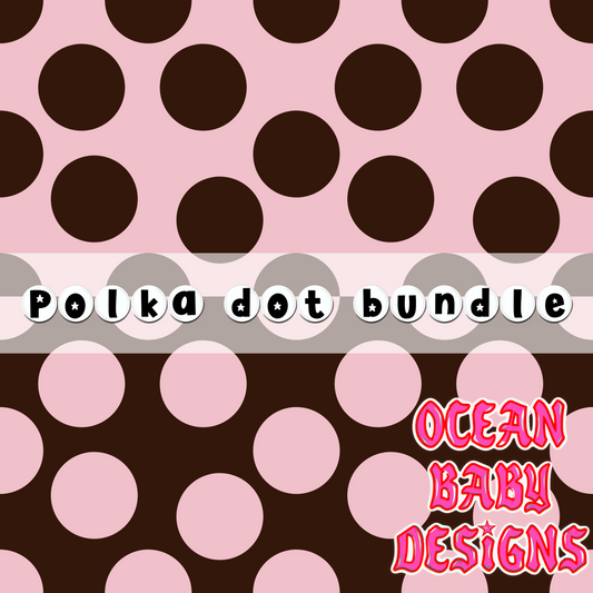 Polka dot bundle brown and pink