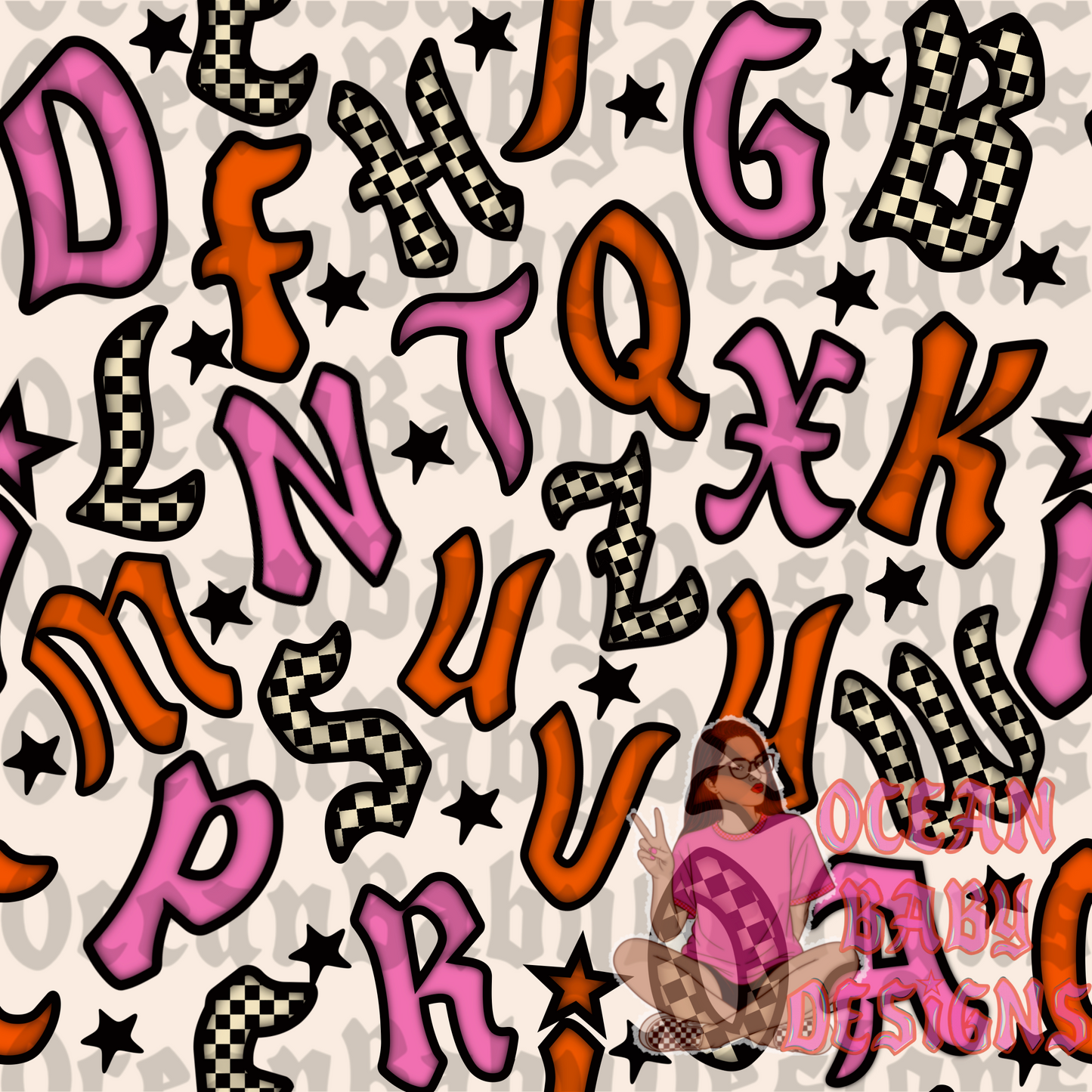Trendy back to school alphabet